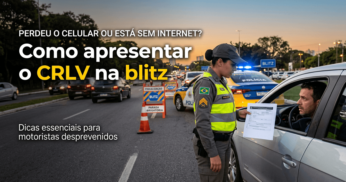 Perdeu o celular ou está sem internet? Como apresentar o CRLV na blitz